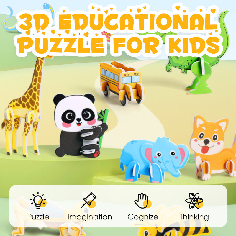 🐾3D εκπαιδευτικό παζλ για παιδιά🦖