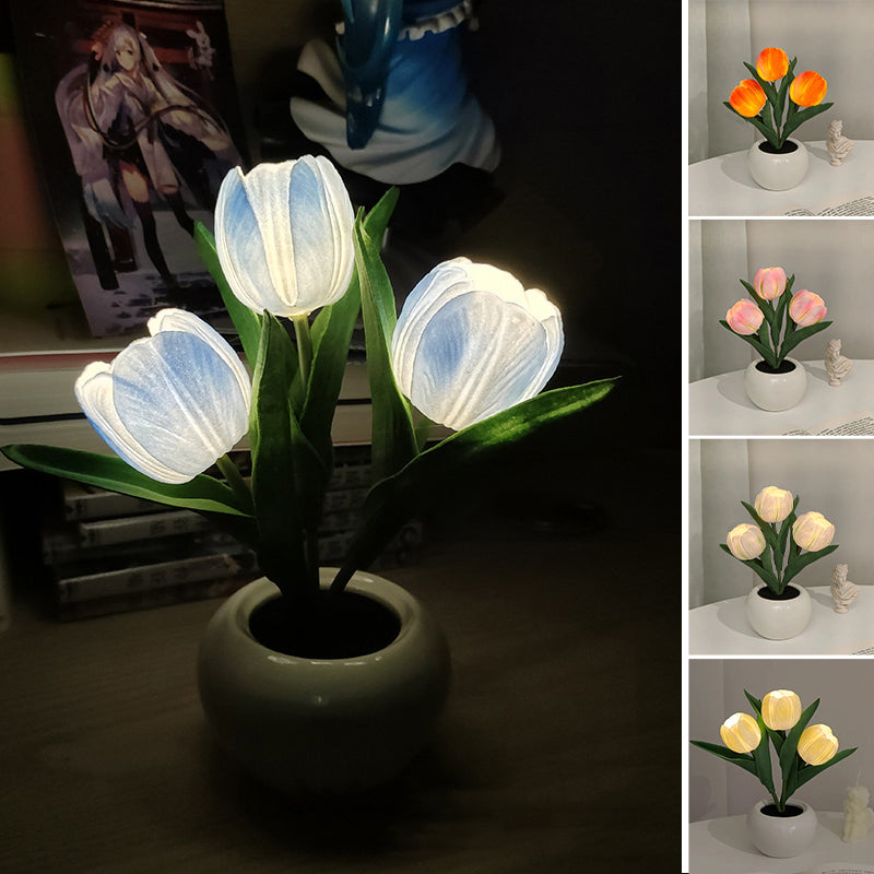 🔥LED лампа за нощно осветление с форма на лале🌷