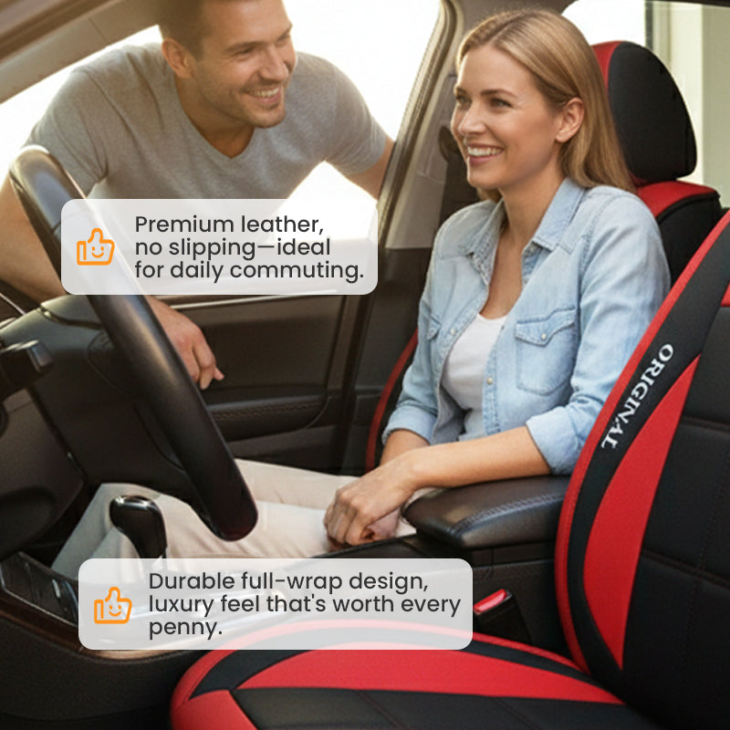 🚗Δερμάτινο κάλυμμα καθίσματος αυτοκινήτου για όλες τις εποχές με πλήρη κάλυψη🥰