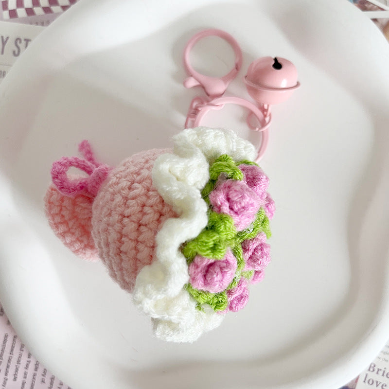 🥰Μίνι μπρελόκ με κροσέ και λουλούδι💐