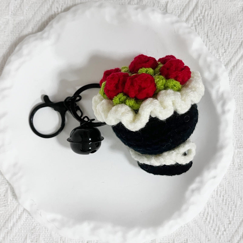 🥰Μίνι μπρελόκ με κροσέ και λουλούδι💐