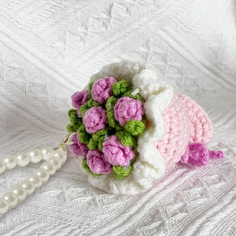 🥰Μίνι μπρελόκ με κροσέ και λουλούδι💐