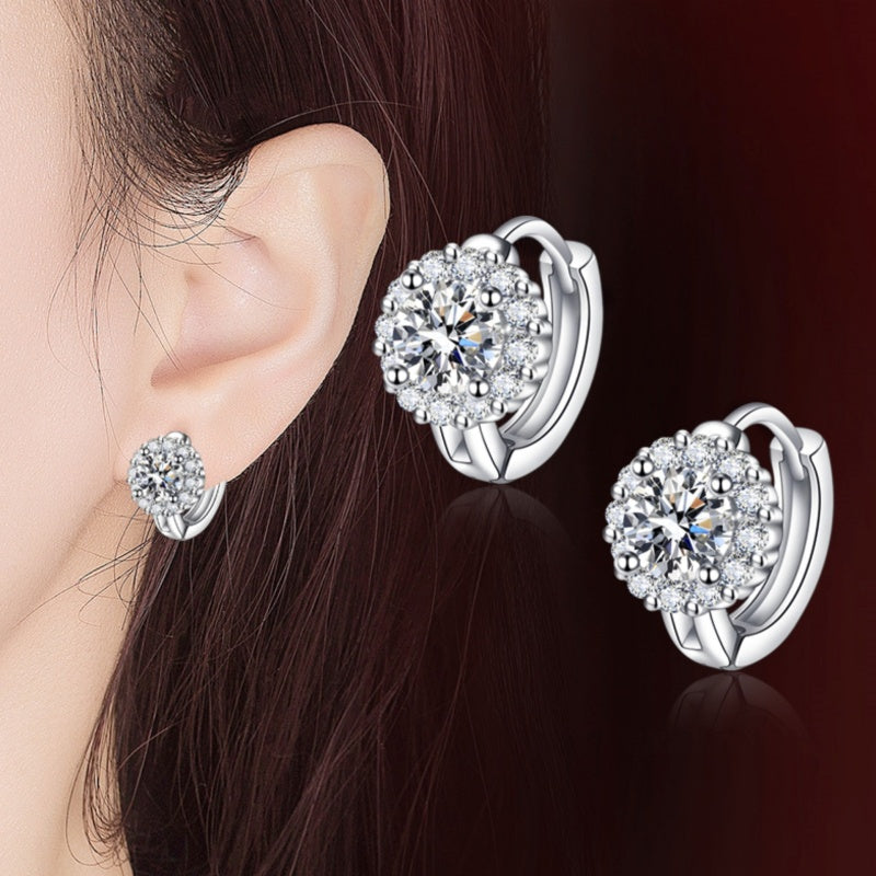 💎Λαμπερά σκουλαρίκια με τεχνητό moissanite για γυναίκες✨