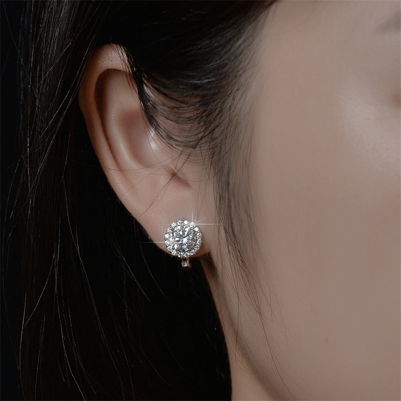 💎Λαμπερά σκουλαρίκια με τεχνητό moissanite για γυναίκες✨