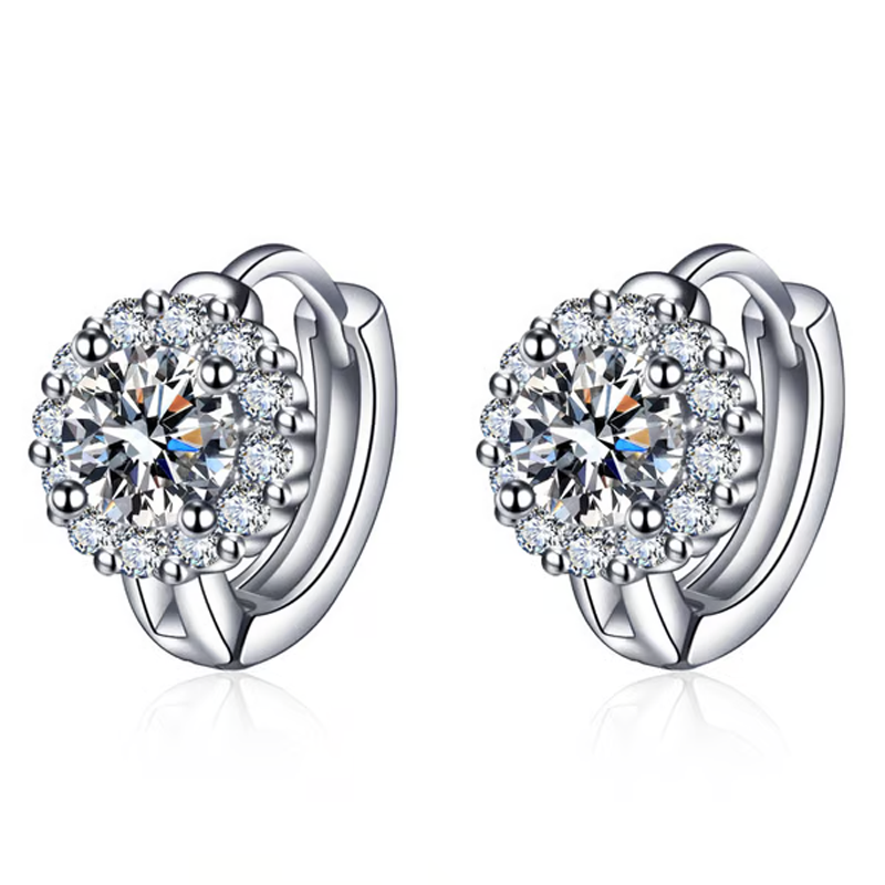 💎Λαμπερά σκουλαρίκια με τεχνητό moissanite για γυναίκες✨