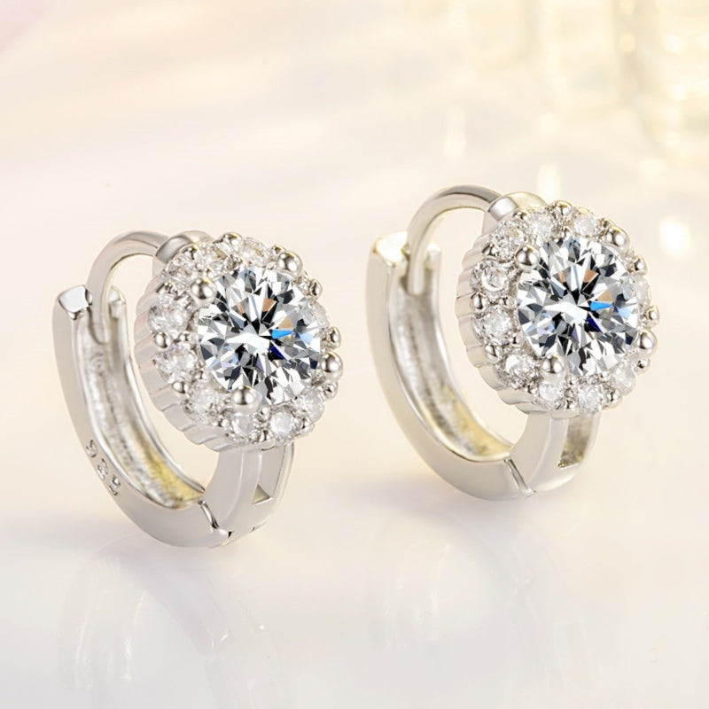 💎Λαμπερά σκουλαρίκια με τεχνητό moissanite για γυναίκες✨
