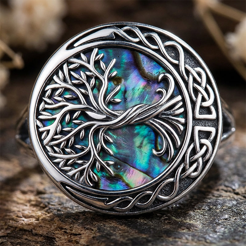 💍 Egyedi Szépség Ujjadon: Varázslatos Abalone Élet Fája Gyűrű – A Tökéletes Ajándék! 🎁💖