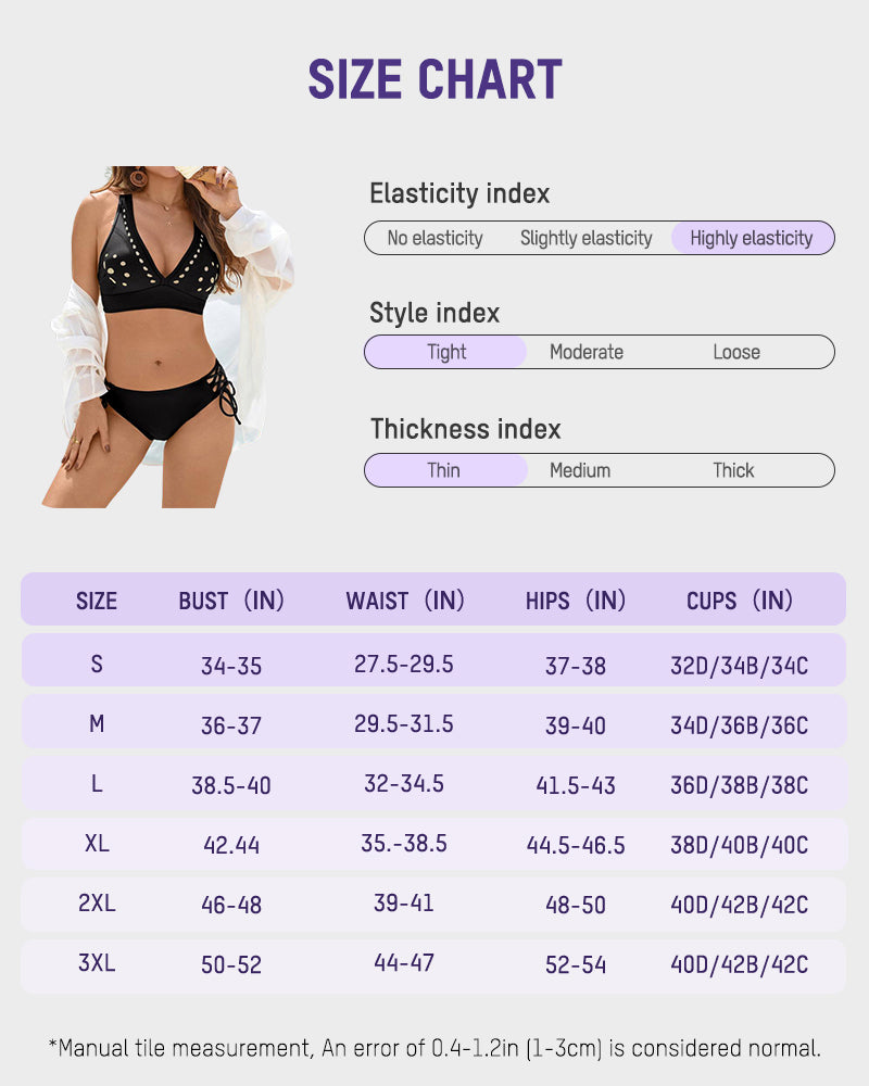 👙 Mintás kétrészes fürdőruha – V-kivágással