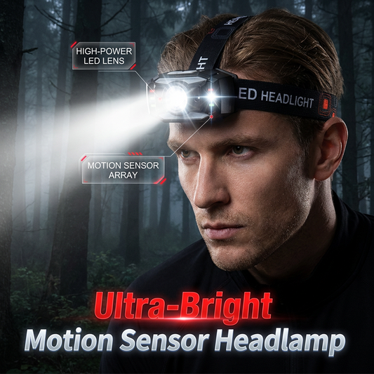 💡✨Mozgásérzékelős LED-es fejlámpa kültéri használatra