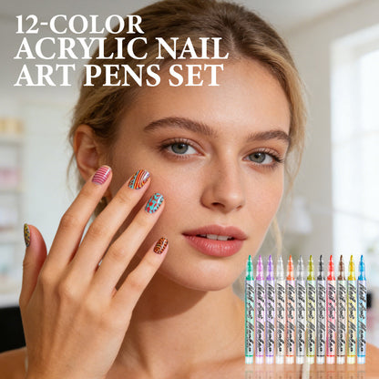 ✨ 💅12 színű akril körömlakk-festőecset szett💫