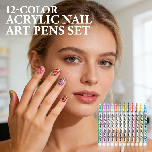 ✨ 💅12 színű akril körömlakk-festőecset szett💫