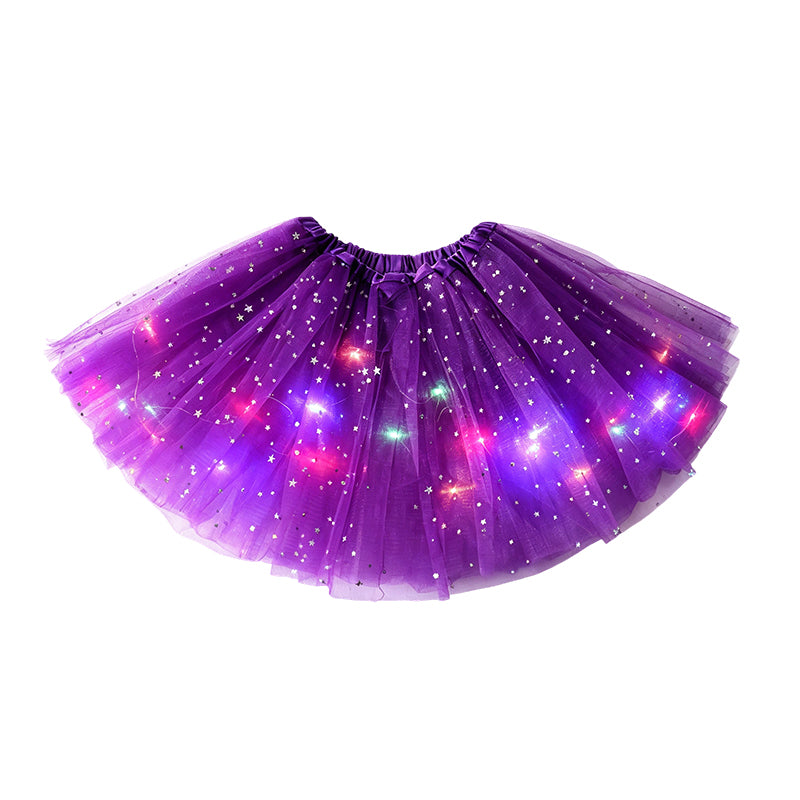 🎁💃 LED-Leucht-Pailletten-Tütü-Rock | Kein langweiliger Party-Look – Leuchtend, funkelnd & bequem für Mädchen und Erwachsene ✨