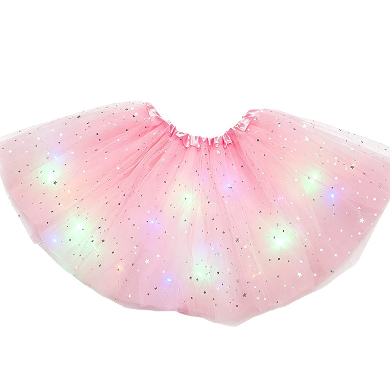 🎁💃 LED-Leucht-Pailletten-Tütü-Rock | Kein langweiliger Party-Look – Leuchtend, funkelnd & bequem für Mädchen und Erwachsene ✨