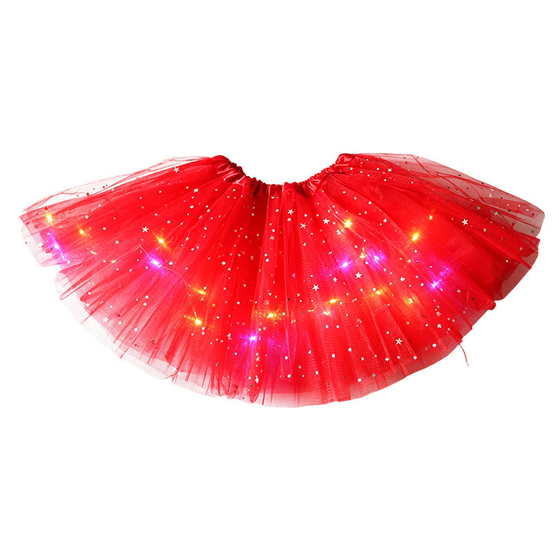 🎁💃 LED-Leucht-Pailletten-Tütü-Rock | Kein langweiliger Party-Look – Leuchtend, funkelnd & bequem für Mädchen und Erwachsene ✨