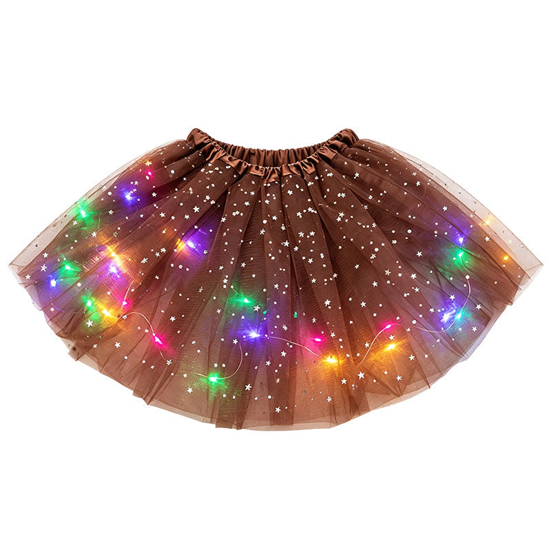 🎁💃 LED-Leucht-Pailletten-Tütü-Rock | Kein langweiliger Party-Look – Leuchtend, funkelnd & bequem für Mädchen und Erwachsene ✨