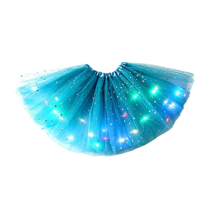 🎁💃 LED-Leucht-Pailletten-Tütü-Rock | Kein langweiliger Party-Look – Leuchtend, funkelnd & bequem für Mädchen und Erwachsene ✨