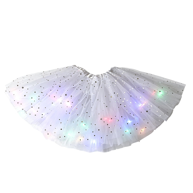 🎁💃 LED-Leucht-Pailletten-Tütü-Rock | Kein langweiliger Party-Look – Leuchtend, funkelnd & bequem für Mädchen und Erwachsene ✨