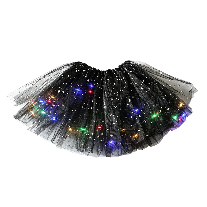 🎁💃 LED-Leucht-Pailletten-Tütü-Rock | Kein langweiliger Party-Look – Leuchtend, funkelnd & bequem für Mädchen und Erwachsene ✨