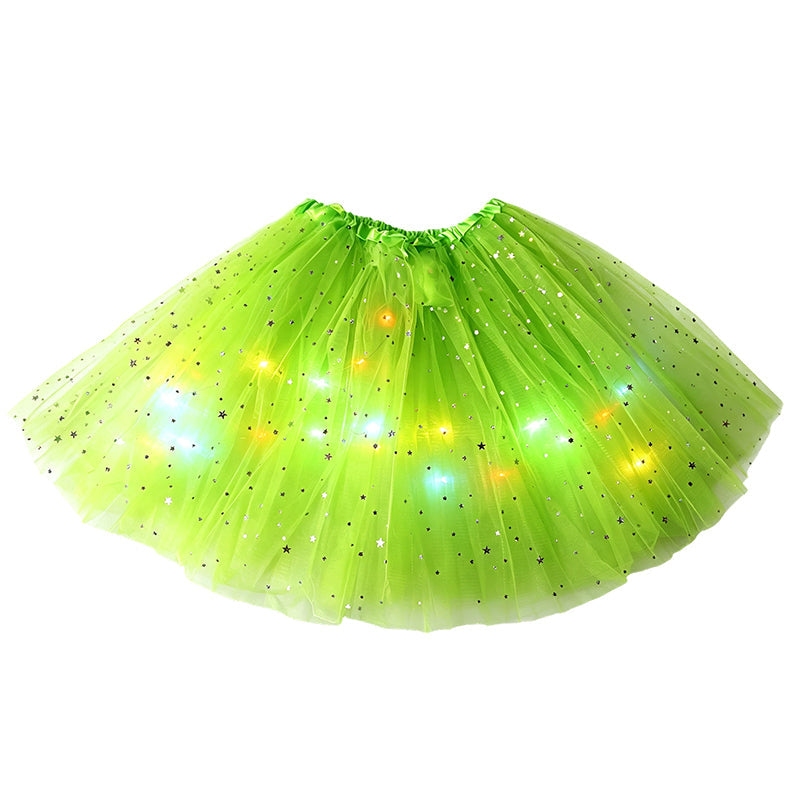 🎁💃 LED-Leucht-Pailletten-Tütü-Rock | Kein langweiliger Party-Look – Leuchtend, funkelnd & bequem für Mädchen und Erwachsene ✨
