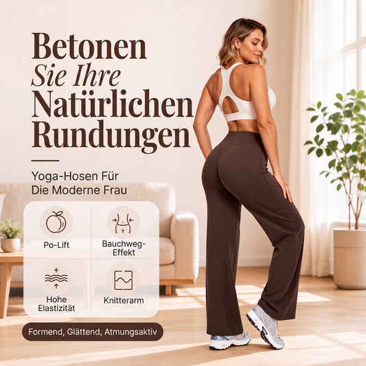 🧘 Damen Yogahose mit hohem Bund & weitem Bein | Kein Einschneiden, kein Kleben an den Beinen – Hoher Bund, weites Bein & bequem für Yoga und Alltag ✨