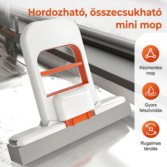 🧹✨ Mini hordozható önfacsaró felmosó: Kézkímélő és helytakarékos tisztítás 🧼💧