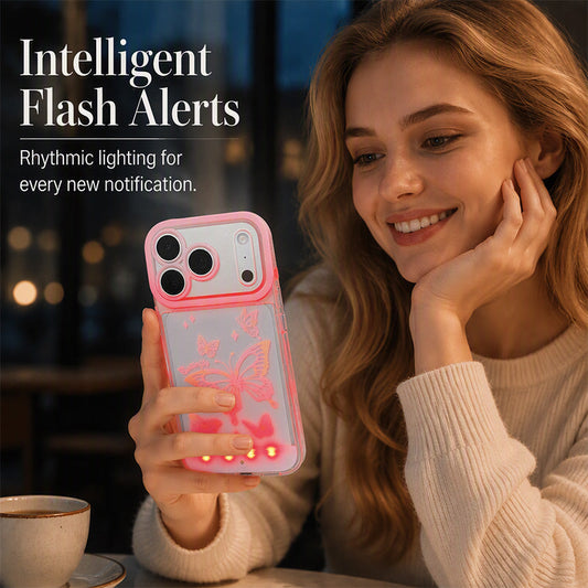 ✨📱 Telefon tok s pillangóval és LED világítással