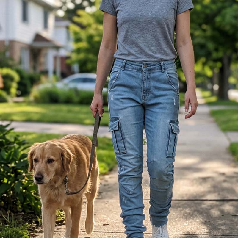 👖✨ Slim-Fit Cargohose aus Jeans – Figurbetont & Praktisch 🔥