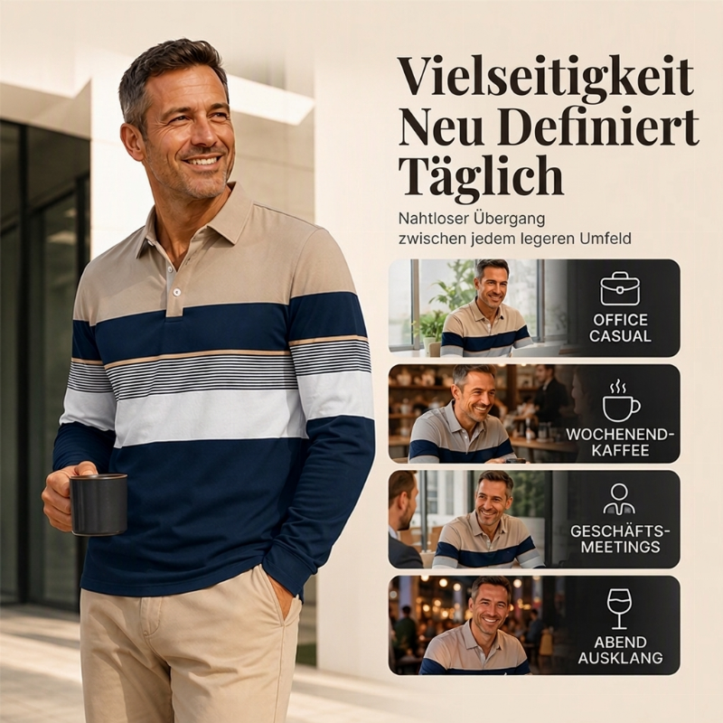 👕 Klassisches Colorblock-Streifen-Top für Herren | Kein langweiliges Basic – Stilvoller Mix für lässige Tage ✨
