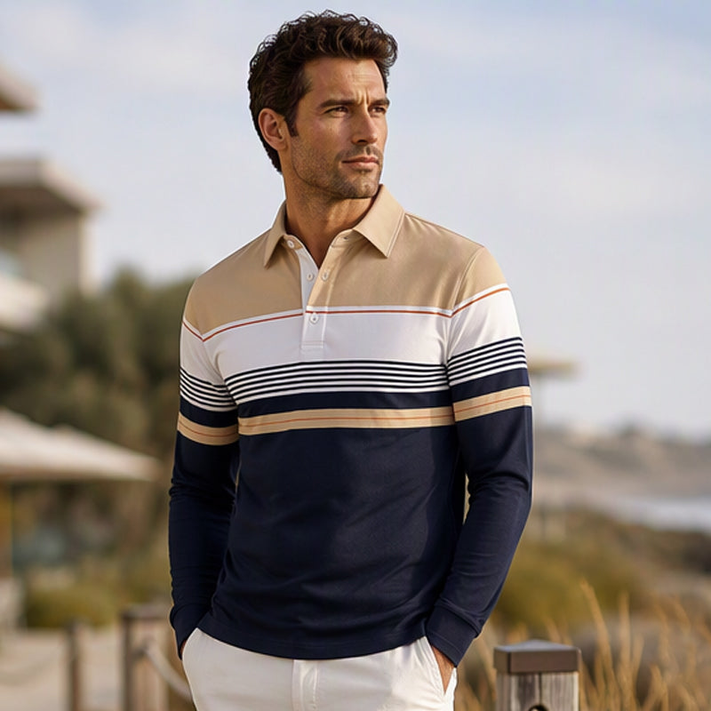 👕 Klassisches Colorblock-Streifen-Top für Herren | Kein langweiliges Basic – Stilvoller Mix für lässige Tage ✨