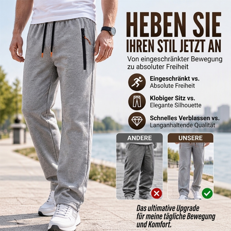 👖 Warme Herren-Jogginghose mit Reißverschlusstaschen | Kein Frieren beim Sport, kein Verlieren von Wertsachen – Warm, bequem & sicher durch Reißverschlusstaschen ✨