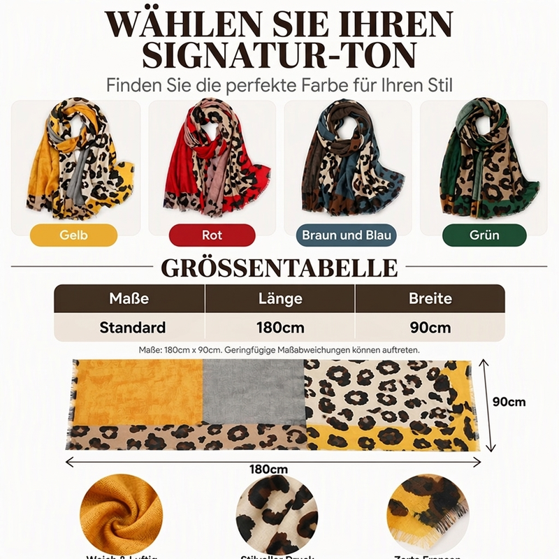 ❄️🧣 Leichter Schal mit Leopardenmuster | Kein kratziges Material, kein eintöniger Basic-Look – Weich, bequem & vielseitig im Alltag 🐆✨