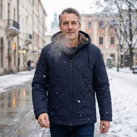 ❄️🧥 Herren Winterjacke mit Kapuze & Plüschfutter | Keine klirrende Kälte, kein steifer Schnitt – Warm, winddicht & bequem für den Winter ✨