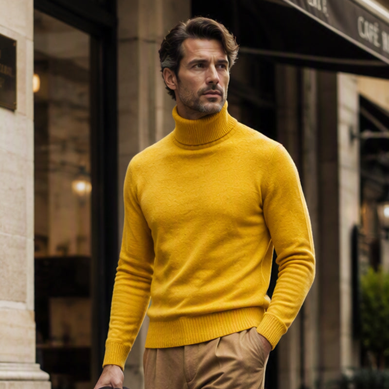 🍁🌬️ Klassischer figurbetont am Kragen anliegender Rollkragenpullover für Herren | Kein kratziger, zu weiter Kragen – Elegante Passform für Business & Alltag ✨