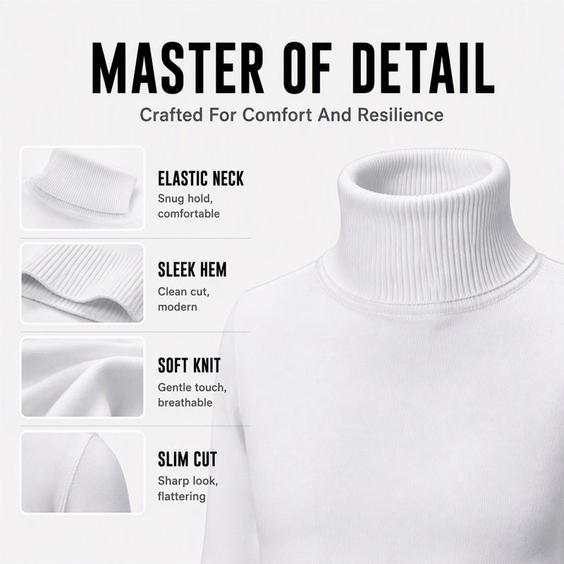 🍁🌬️ Klassischer figurbetont am Kragen anliegender Rollkragenpullover für Herren | Kein kratziger, zu weiter Kragen – Elegante Passform für Business & Alltag ✨