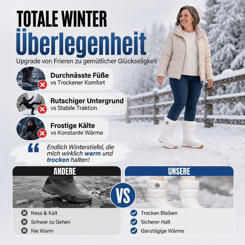 ☁️👢 Damen Winterstiefel mit Seitenreißverschluss | Kein mühsames Anziehen – Praktischer Seitenreißverschluss, warmes Futter & bequeme Passform ✨