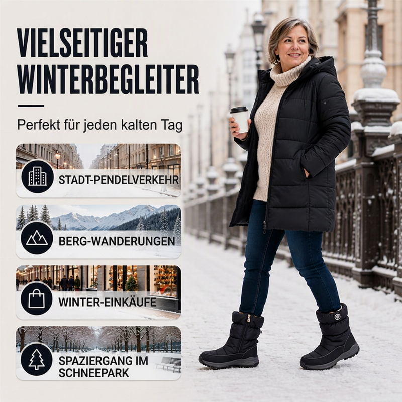 ☁️👢 Damen Winterstiefel mit Seitenreißverschluss | Kein mühsames Anziehen – Praktischer Seitenreißverschluss, warmes Futter & bequeme Passform ✨