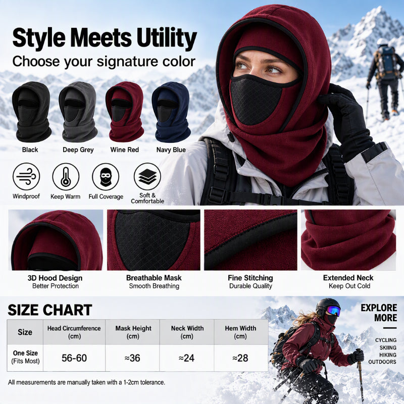 ❄️🧣 Winddichte, wärmende Sturmhaube | Kein kalter Wind im Gesicht, kein unangenehmer Sitz – winddicht, warm und kuschelig für draußen ✨