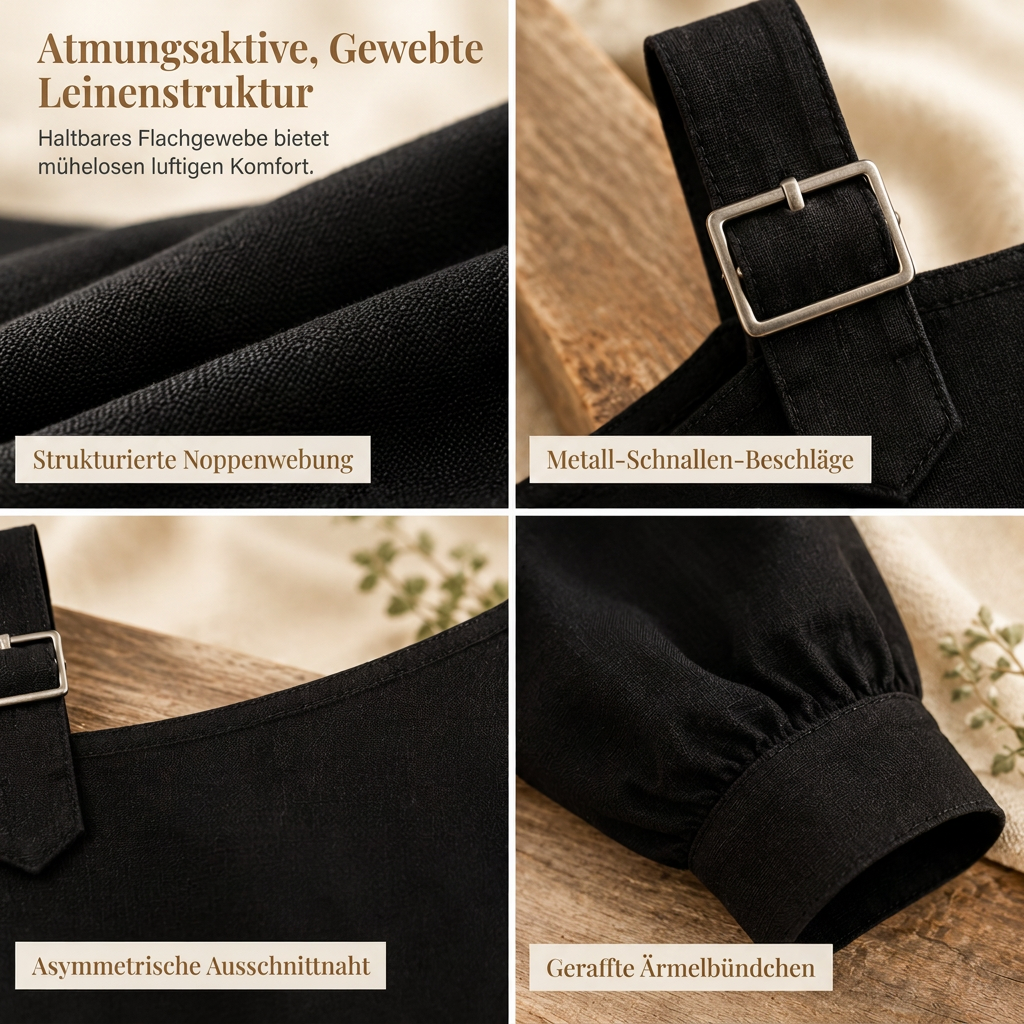 👚 Damen lässiges einfarbiges Leinen-Baumwolle Oberteil mit freier Schulter | Kein steifes Outfit, kein unangenehmes Tragegefühl – Lässig & atmungsaktiv für Sommer & Freizeit ✨