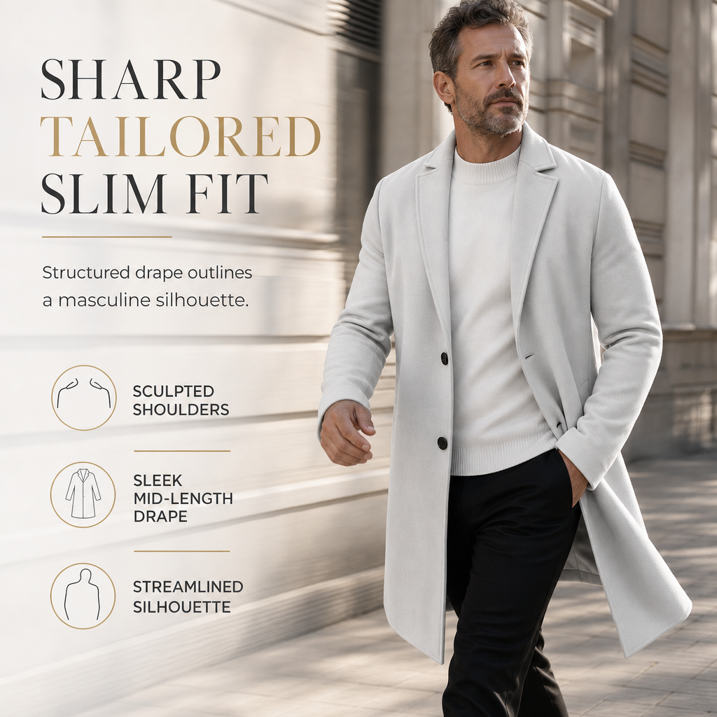 🧥 Klassischer einreihiger Herren Trenchcoat | Kein steifer Business-Look, kein billiger Windbreaker – Premium & vielseitig für Business-Casual ✨