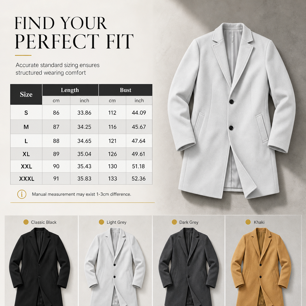 🧥 Klassischer einreihiger Herren Trenchcoat | Kein steifer Business-Look, kein billiger Windbreaker – Premium & vielseitig für Business-Casual ✨