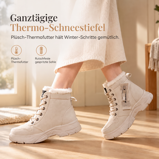🥾 Damen Winter-Schneestiefel mit Plüschfutter | Keine kalten Füße, kein mühsames Anziehen – Warm, hochgeschlossen & bequem für Schnee & Kälte ✨