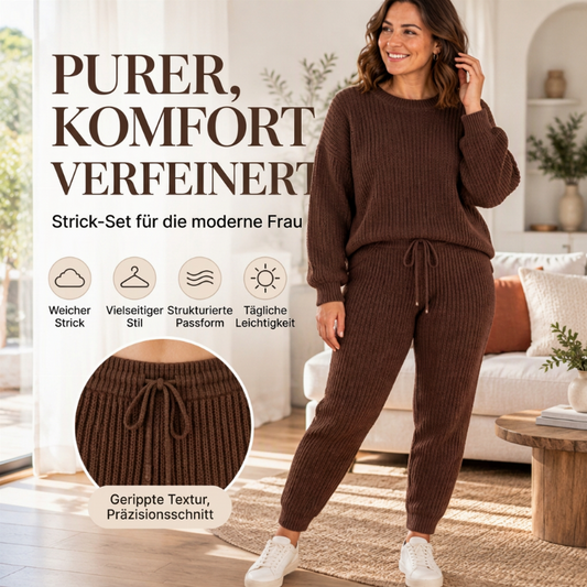 🌺👚 Damen Freizeit-Zweiteiler aus Rippstrick | Kein einengendes Material, kein mühsames Kombinieren – Weich, dehnbar & lässig für den Alltag ✨