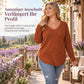 👚 Damen Übergrößen Pullover-Oberteil mit V-Ausschnitt | Kein Kratzen, kein Einengen – Locker sitzend, gerippt & kuschelig weich für den Alltag ✨