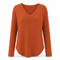 👚 Damen Übergrößen Pullover-Oberteil mit V-Ausschnitt | Kein Kratzen, kein Einengen – Locker sitzend, gerippt & kuschelig weich für den Alltag ✨