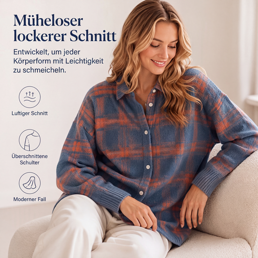 ❄️🧵 Legerer karierter Cardigan mit Knopfleiste | Kein steifes Material, kein eintöniger Look – Weich, lässig & vielseitig kombinierbar ✨