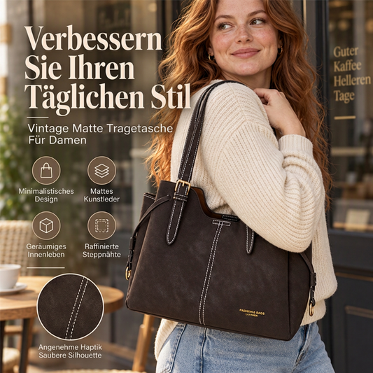 👜 Retro bestumpfte PU-Leder-Handtasche | Kein steifes Kunstleder, kein eintöniger Alltagslook – Weiches PU-Leder, Retro-Charme & vielseitig kombinierbar ✨