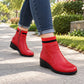 🧶👢 Damen Stiefeletten mit Strickbund | Kein einschneidender Schaft – Weicher Strickbund, bequemer Keilabsatz & stylische Silhouette ✨