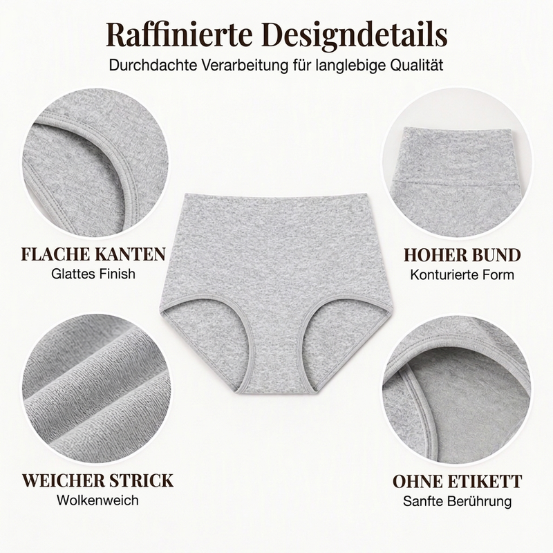 🩲 Damen-Slips mit hoher Taille (💥 5er-Pack) | Dehnbares Material, atmungsaktiv & bequem ✨