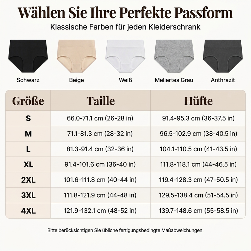 🩲 Damen-Slips mit hoher Taille (💥 5er-Pack) | Dehnbares Material, atmungsaktiv & bequem ✨