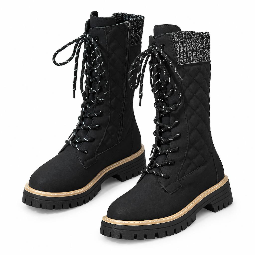 🌨️👢 Damen-Stiefeletten mit runder Zehenpartie | Kein Drücken an den Zehen, kein Wackeln auf dünnen Sohlen – Bequeme Plateau-Stiefeletten mit dicker Sohle & in Übergröße für den Herbst ✨